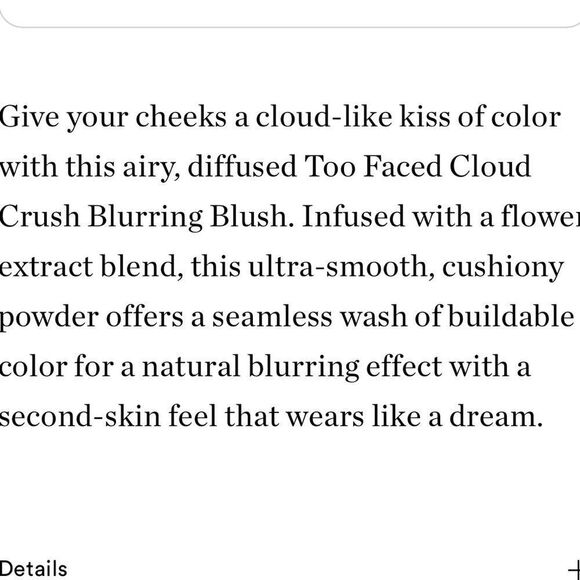 🌷Too Faced Cloud Crush Blurring Blush Full Sz Velvet Crush MY FAVORITE - Picture 7 of 8